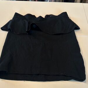 Alice + Olivia Black Ruffled Mini Skirt